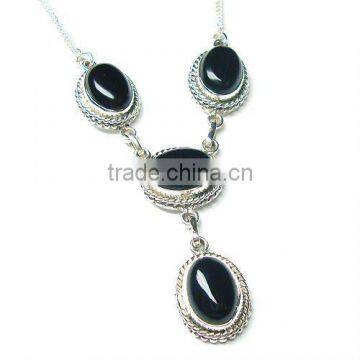 92.5 sterling silver necklace black onyx necklace
