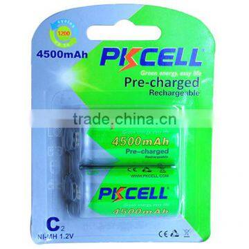 PKCELL brand 1.2V NI-MH low self- discharge battery 1.2V 4500mAh C4500