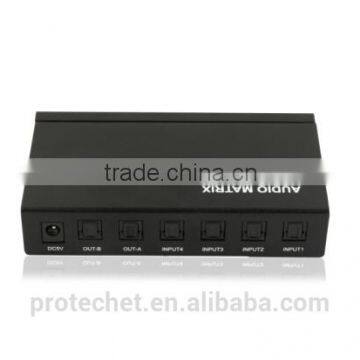 Professional Audio Video 4X2 IR Control SPDIF/TOSLINK Digital Otical Audio Matrix for Conference System photo-2