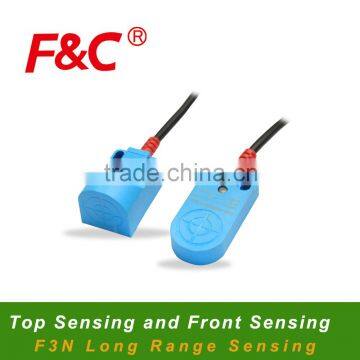 F3N series 25*25mm Top Sensing And Front Sensing Inductive Proximity Sensor, Long Sensing Range Proximity Sensor
