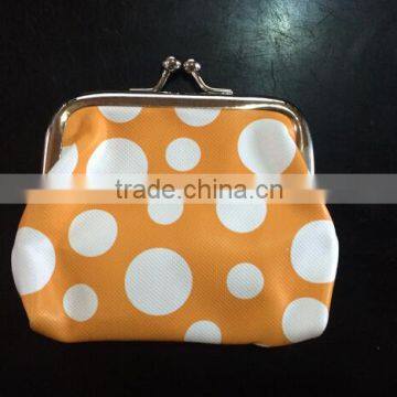 Wedding Day Gift Present Orange Polka Dot Metal Clip Wholesale Vintage Accessorize Coin Purse