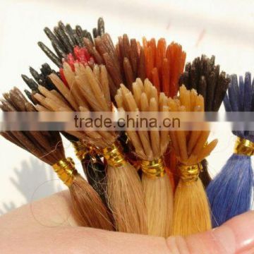 silky straight stick-tip human hair extension/nail-tip human hair/hair products/hair extension