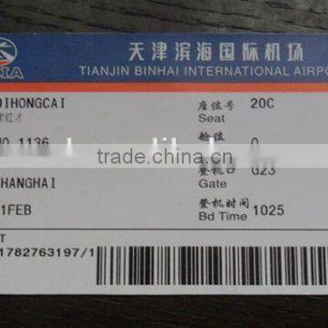 200g Thermal Paper Cheap Price Flight Boarding Pass Tickets Printed