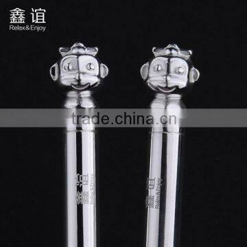 Wedding Gift Silver Plated Chopsticks Good Luxury Design Chopsticks With Animal Monkey Head Display Chopsticks photo-2