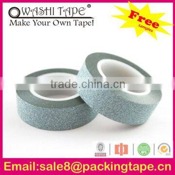 Hot selling printed color decorative glitter tape quality masking tape jumbo roll