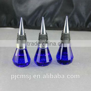 Wholesale Blue Beautiful Crystal Wine Stopper For wedding thank you gifts