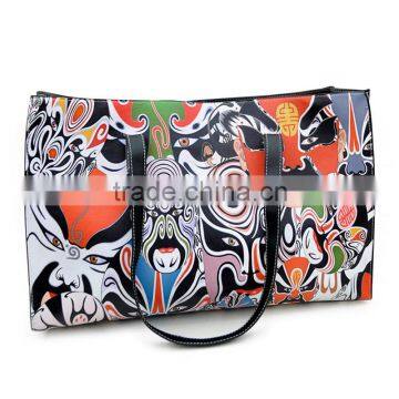 World style national wind Crown Figure landscape bag for woman Peking opera pattern shoulder bag