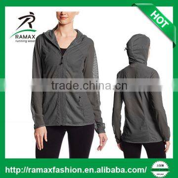 Ramax Custom Women Sport 100% Polyester Quick Drying Mesh Hiking hoodie Jacket