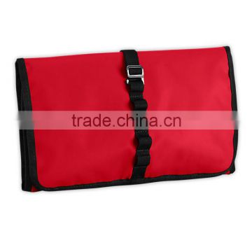 Polyester travel Hanging Toiletry roll Bag cosmetic organizer