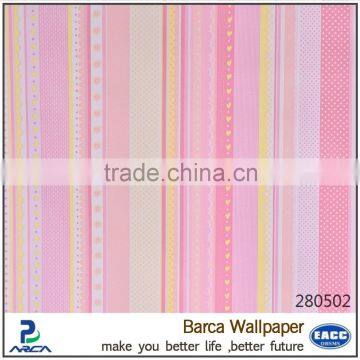 Heat resistant adhesive acoustic striped wallpaper