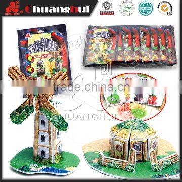 3D Puzzle House Candy Toy For Kid / House Puzzle with Candy Popping