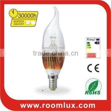 Save Energy E27/E14/B22 Base LED Candle Bulb & Chandelier Light 3W Dia40X110mm