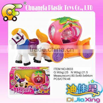 Chuangfa toys--Battery operation horse carriage with light & music, Electric princess carriage for girls