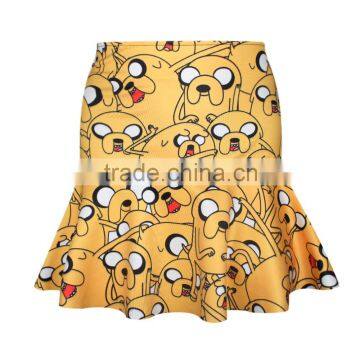 OEM 2015 Women Skirt 3D Cartoon Jack Printing Puff Skirt N15-4