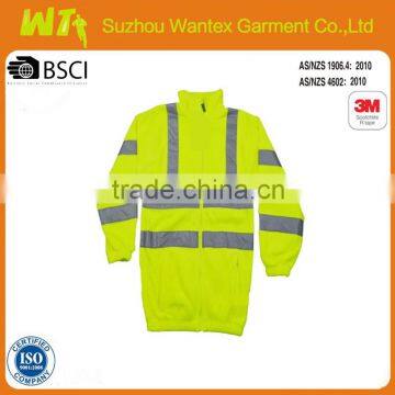 100% polyester reflective safety polar fleece jacket