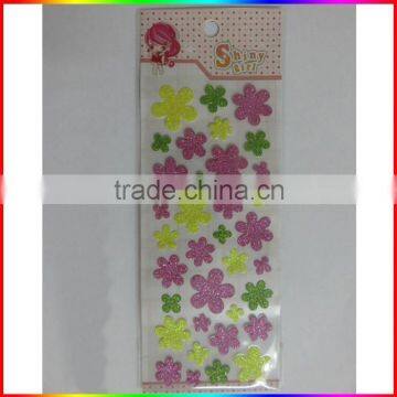 heart/flower patterns glitter powder sticker/glitter sticker