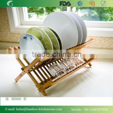 BH002/New design bamboo kitchen cabinet dish rack durable dish drying rack kitchenware