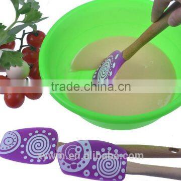 Premium Bamboo Silicone Spatula Utensil Set of 3