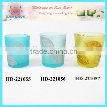 wholesale printing glass candle holder