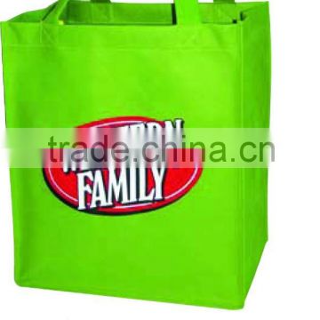 green color non woven shopping bag with printing