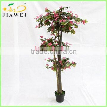 indoor decoration artificial azalea flower trees wood trunk for sale