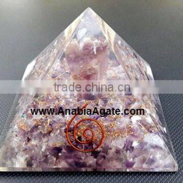 Amethyst Orgone Pyramid With Amethyst Angel