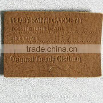 hot pressed logo leather label