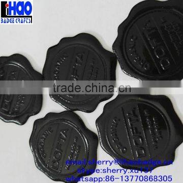 Black Color Aluminum Wax Seal Sticker/metal Logo Embossed Wax Label/metal Wax Sticker for Perfume