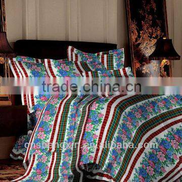 2014 fashion 100% polyester brushed bedding fabric for home textile with spring pattern