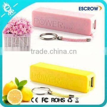 usb mini pink yellow plastic lipstick charger power bank 2200mah