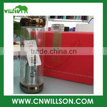 New product Portable Glass Mug with steel cap