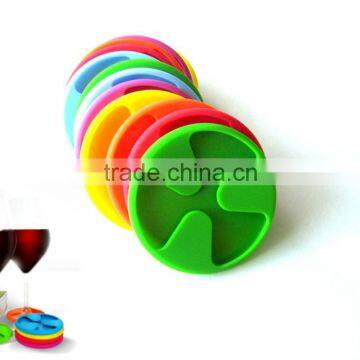 2015 Creative New Design Silicone Wine Glass coaster mat