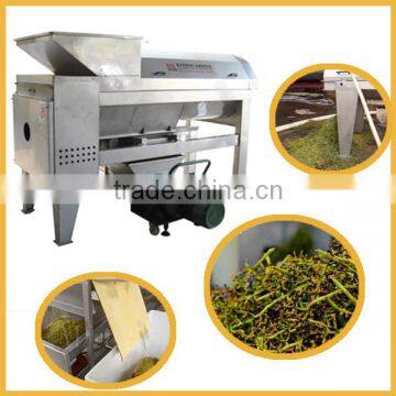 Commercial fresh grape de-stemmer and crusher