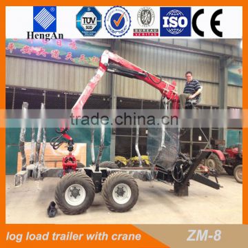 CE forestry trailer /ATV log trailer with crane /forestry machine