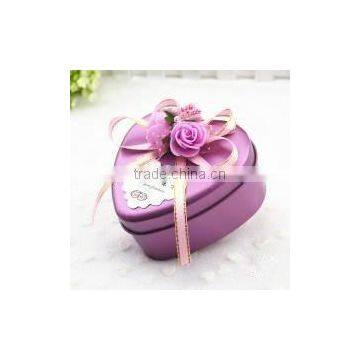 decorative heart shape tin box for gift packaging