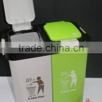 Colourful 2 Compartment 10 Liter Plastic Dustbin. Suitable to be Used as Office Dustbin, Toilet Dustbin, Sanitary Dustbin photo-2