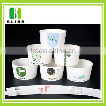 Custom printing fit all sizes adjustable paper coffee cup sleeve