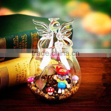 ANGEL CRYSTAL CANDLE STICK GLASS HOLDER WITH ANGLE WING photo-6