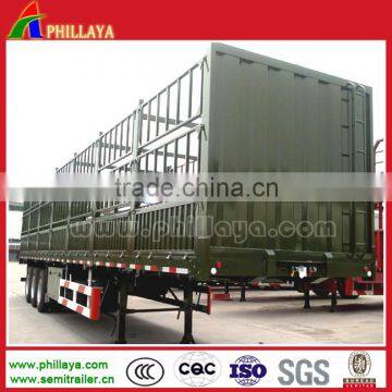 12 Wheels 3 Axles High Wall Rail Fence Cargo Aluminium Box Trailer for Bulk Transportation photo-3