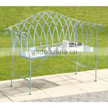 Gothic Style White Cast Iron Bench photo-6