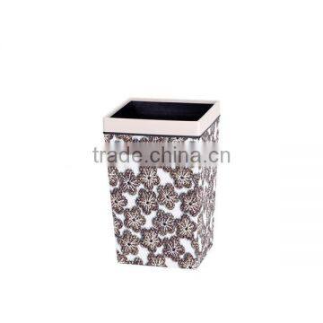 Plastic Medium Rectangle Leather Wraped Cheap Trash Can for Hld With Open Top Button 11L photo-5