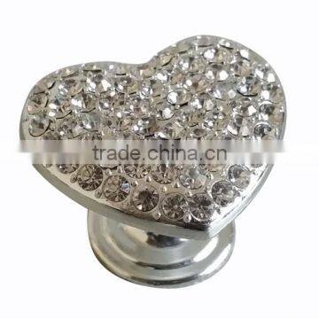 bling bling heart shaped metal alloy furniture cabinet knobs