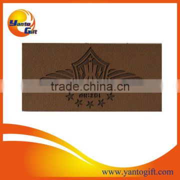 Logo embossed leather label