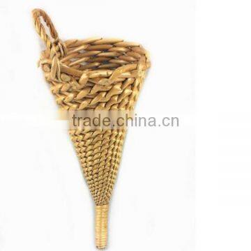 100%handmade craft exquisite wicker cone shape flower basket