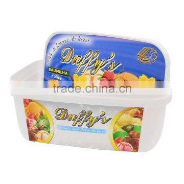 Rectangular Shape Ice Cream Container Volume of 2L,IML Plastic Containers With Lids for Food photo-3