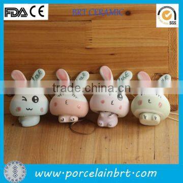 2015 top fasion vintage rabbit doll Cute Ceramic Hanging Ornament