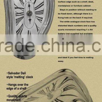 Creative L Shape Curving Wall Clock, Fashion Melting Clock, Roman Number Clock photo-3