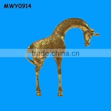 Home decoration tall Brass Giraffe Sculptures