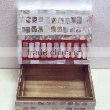 Decorative Box With Shell Decoration, Decorative Handmade Dry Fruit Box, Wooden Keepsake Box, Packaging Gift Box, Wedding Box photo-2