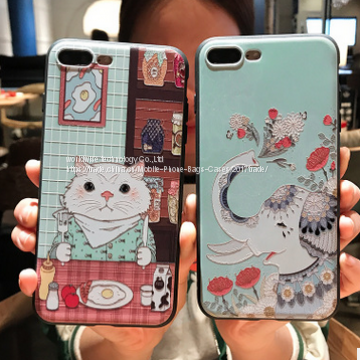 cute cartoon cell phone case  Cover Silicone mobile Phone Cases for  iPhone7/7Plus/6/6s/6plus/6splus  back cover shell